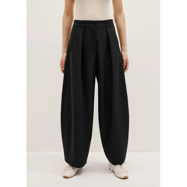 Me + Em Barrel Leg Trouser – luxury British Black in Me and Em exclusively at Luxury Shoes 