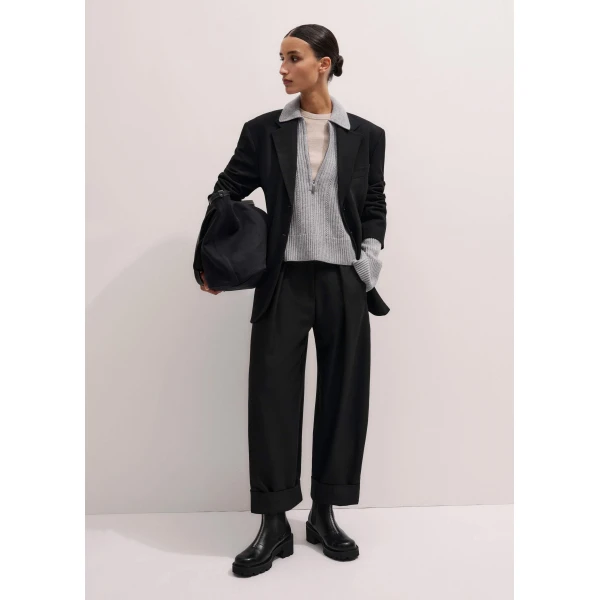 Me and Em Barrel Leg Trouser – luxury British Black in Me and Em exclusively at Luxury Shoes 