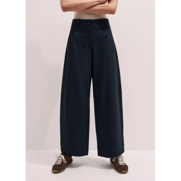Me + Em Barrel-Leg Trouser – luxury British Blue in Me and Em exclusively at Luxury Shoes 