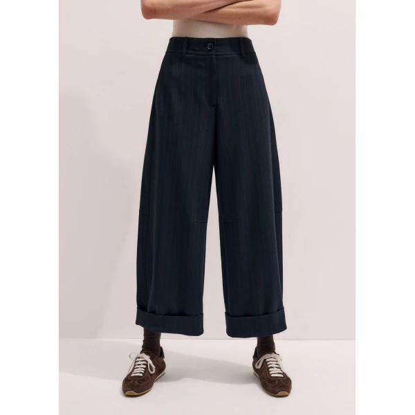 Me + Em Barrel-Leg Trouser – luxury British Blue in Me and Em exclusively at Luxury Shoes 