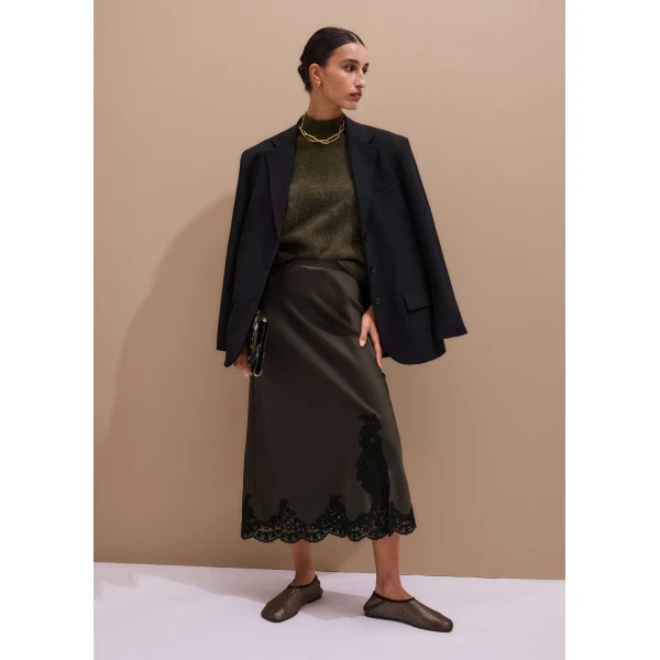 Me and Em Bias-Cut Maxi Skirt – luxury British Green in Me and Em exclusively at Luxury Shoes 