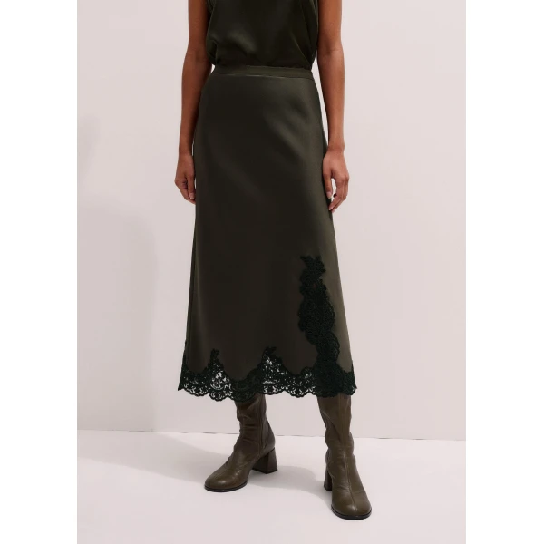 Me + Em Bias-Cut Maxi Skirt – luxury British Green in Me and Em exclusively at Luxury Shoes 