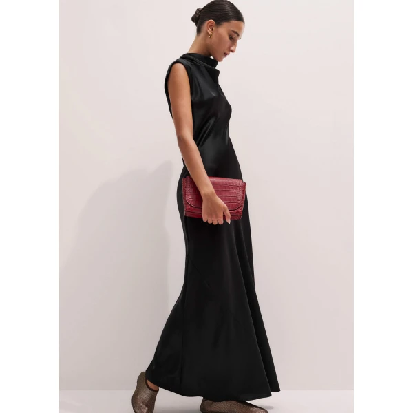 Me + Em Black Tie Maxi Dress – luxury British Black in Me and Em exclusively at Luxury Shoes 