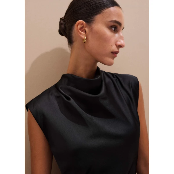 Me + Em Black Tie Maxi Dress – luxury British Black in Me and Em exclusively at Luxury Shoes 