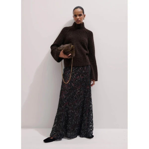 Me and Em Bouclé Sweater – luxury British Brown in Me and Em exclusively at Luxury Shoes 