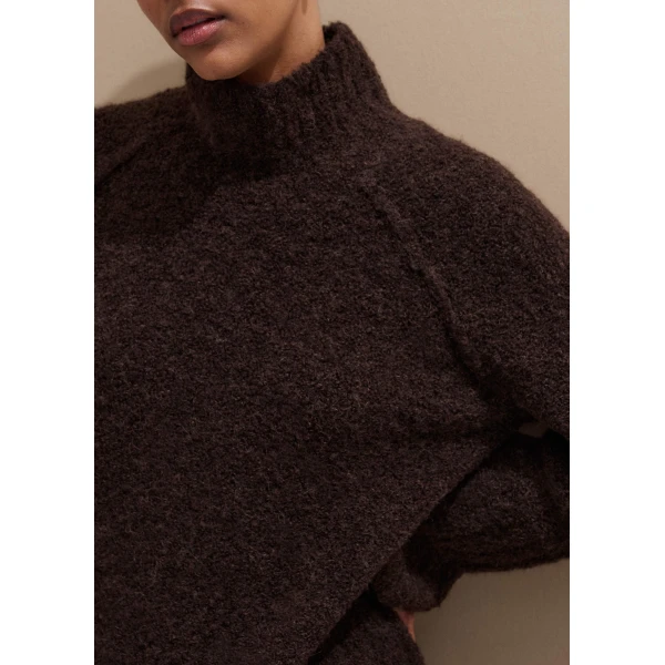 Me + Em Bouclé Sweater – luxury British Brown in Me and Em exclusively at Luxury Shoes 