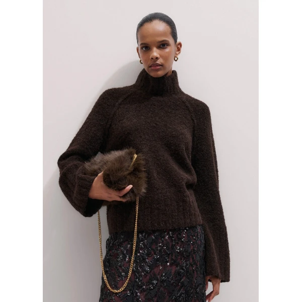 Me and Em Bouclé Sweater – luxury British Brown in Me and Em exclusively at Luxury Shoes 