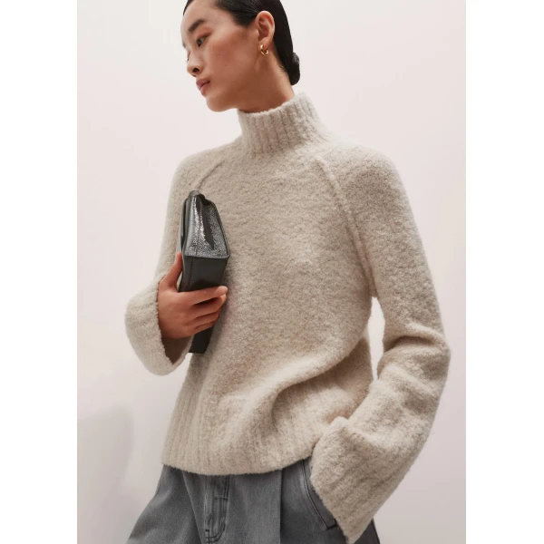 Me and Em Bouclé Sweater – luxury British Ivory in Me and Em exclusively at Luxury Shoes 