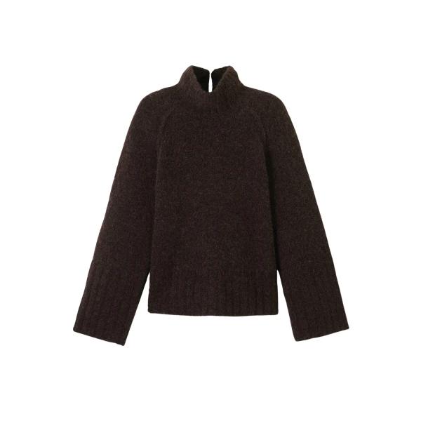 Me and Em Bouclé Sweater – luxury British Brown in Me and Em exclusively at Luxury Shoes 