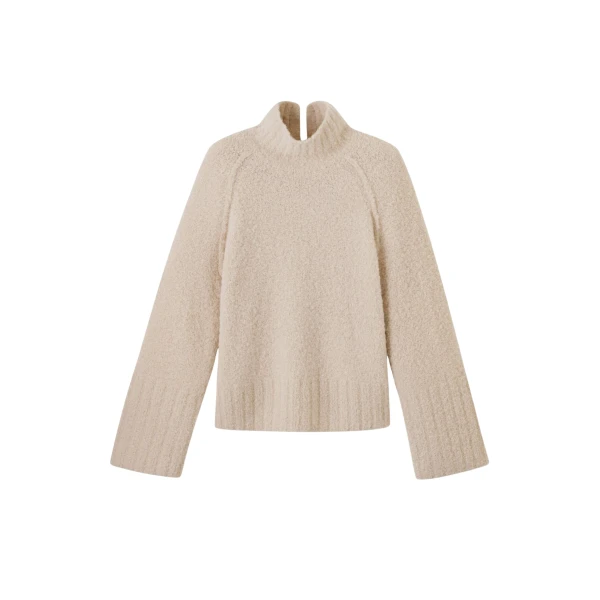 Me and Em Bouclé Sweater – luxury British Ivory in Me and Em exclusively at Luxury Shoes 