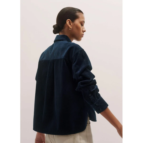 Me + Em Boxy Shacket – luxury British Blue in Me and Em exclusively at Luxury Shoes 