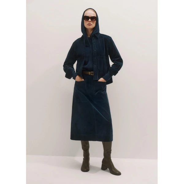 Me + Em Boxy Shacket – luxury British Blue in Me and Em exclusively at Luxury Shoes 
