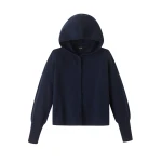 Me and Em Cashmere Drop Shoulder Box Crop Hoody – luxury British Blue in Me and Em exclusively at Luxury Shoes 
