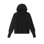 Me and Em Cashmere Drop Shoulder Box Crop Hoody – luxury British Black in Me and Em exclusively at Luxury Shoes 