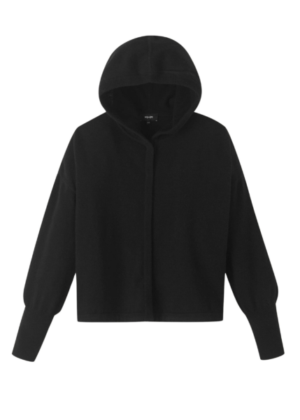 Me and Em Cashmere Drop Shoulder Box Crop Hoody – luxury British Black in Me and Em exclusively at Luxury Shoes 