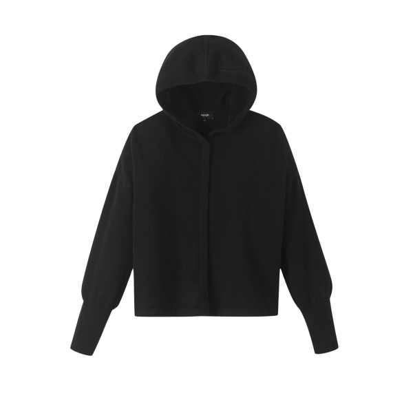 Me and Em Cashmere Drop Shoulder Box Crop Hoody – luxury British Black in Me and Em exclusively at Luxury Shoes 