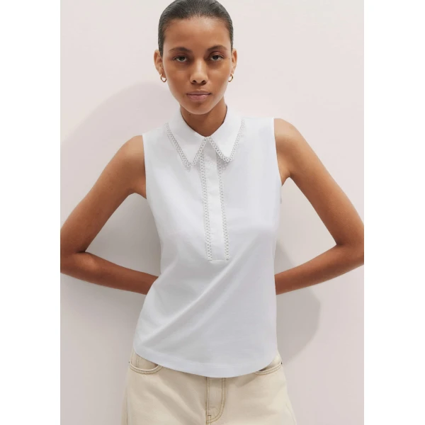 Me and Em Collared Layering Tank – luxury British White in Me and Em exclusively at Luxury Shoes 