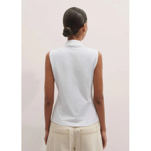 Me + Em Collared Layering Tank – luxury British White in Me and Em exclusively at Luxury Shoes 