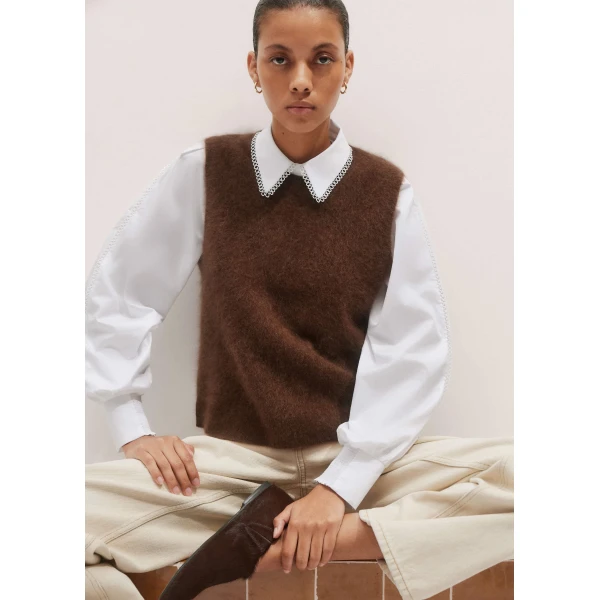 Me and Em Collared Layering Top – luxury British White in Me and Em exclusively at Luxury Shoes 