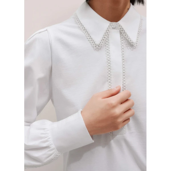 Me + Em Collared Layering Top – luxury British White in Me and Em exclusively at Luxury Shoes 