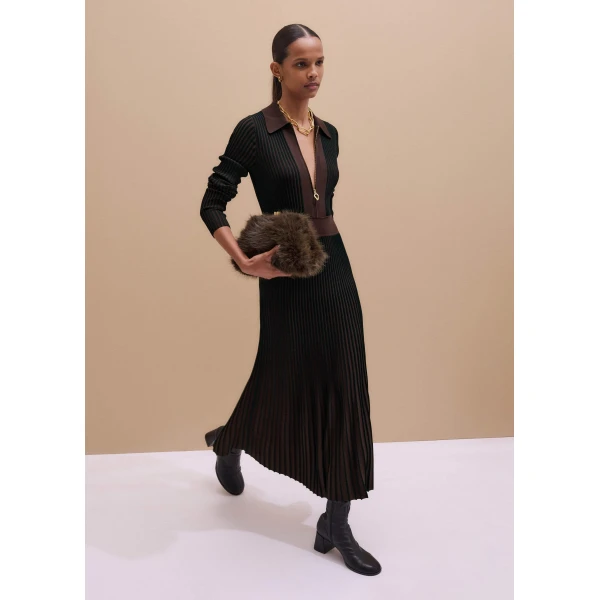 Me + Em Collared Maxi Dress – luxury British Black in Me and Em exclusively at Luxury Shoes 