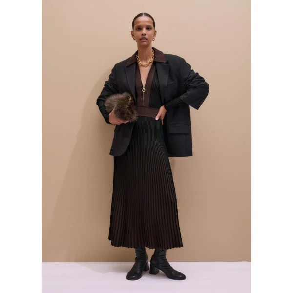 Me + Em Collared Maxi Dress – luxury British Black in Me and Em exclusively at Luxury Shoes 