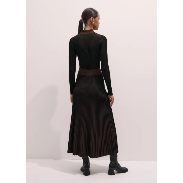 Me + Em Collared Maxi Dress – luxury British Black in Me and Em exclusively at Luxury Shoes 