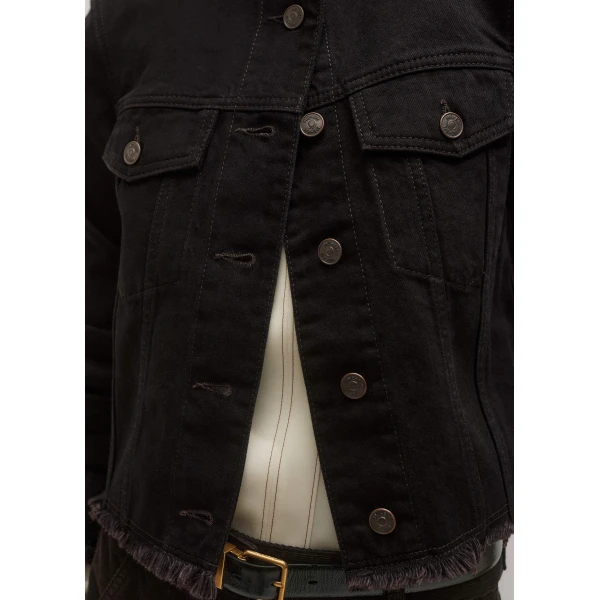 Me and Em Collarless Fray Jacket – luxury British Brown in Me and Em exclusively at Luxury Shoes 