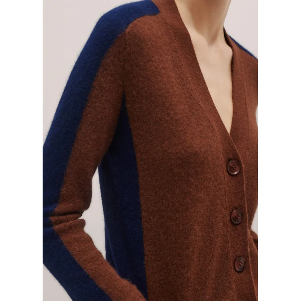 Me + Em Contrast Cardigan – luxury British Brown in Me and Em exclusively at Luxury Shoes 