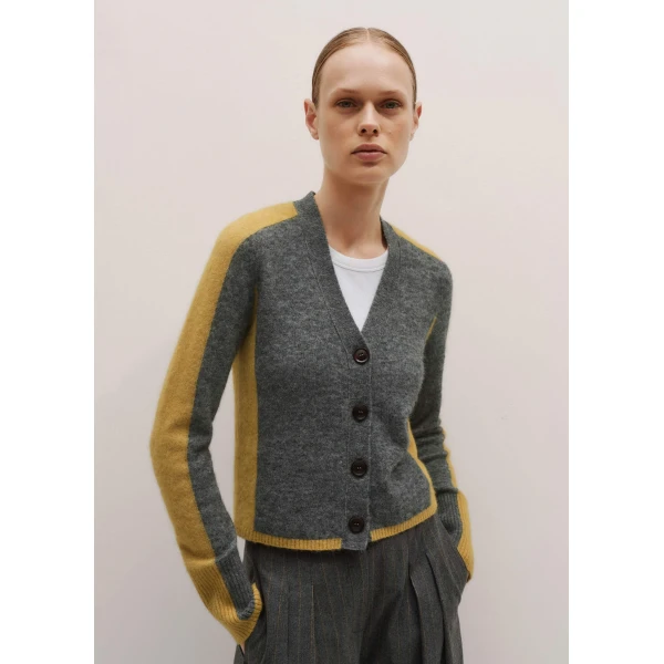 Me + Em Contrast Cardigan – luxury British Grey in Me and Em exclusively at Luxury Shoes 