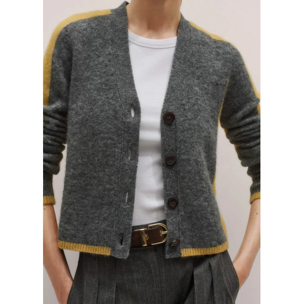 Me and Em Contrast Cardigan – luxury British Grey in Me and Em exclusively at Luxury Shoes 