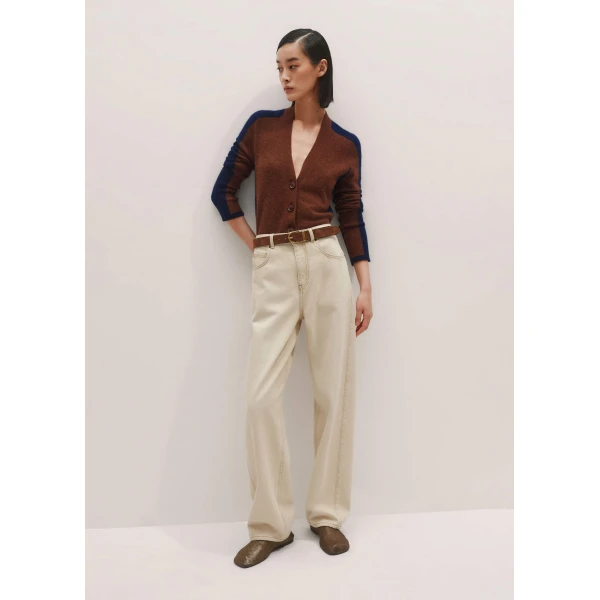 Me + Em Contrast Cardigan – luxury British Brown in Me and Em exclusively at Luxury Shoes 