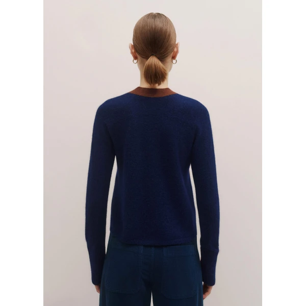 Me and Em Contrast Cardigan – luxury British Brown in Me and Em exclusively at Luxury Shoes 