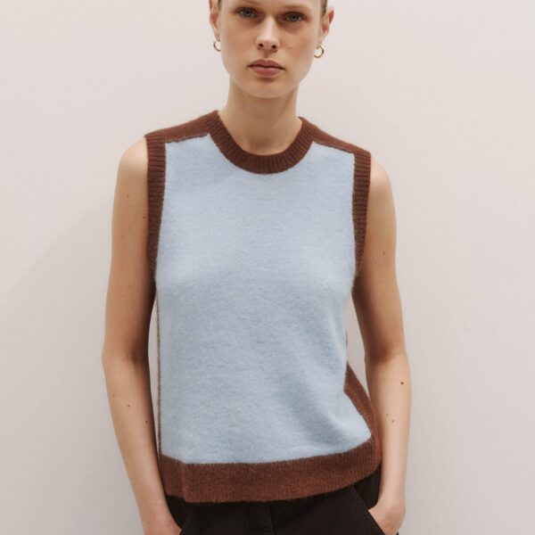 Me and Em Contrast Knit Vest, view 5