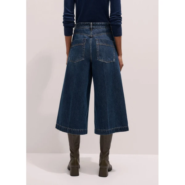 Me + Em Crease-Front Culotte – luxury British Blue in Me and Em exclusively at Luxury Shoes 