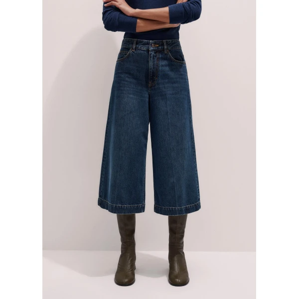 Me and Em Crease-Front Culotte – luxury British Blue in Me and Em exclusively at Luxury Shoes 