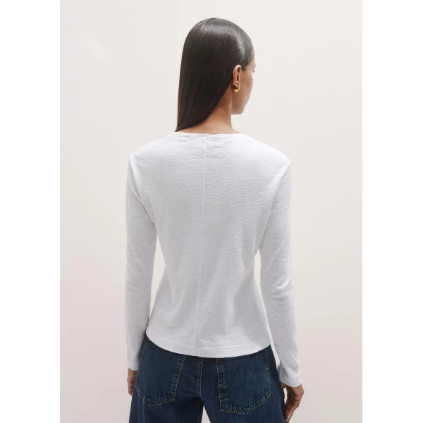Me and Em Crew Neck Long Sleeve Tee – luxury British White in Me and Em exclusively at Luxury Shoes 