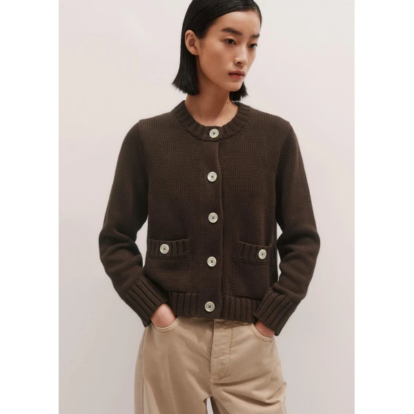 Me and Em Crop Cardigan – luxury British Brown in Me and Em exclusively at Luxury Shoes 