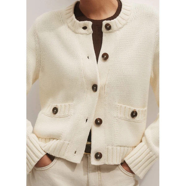 Me and Em Crop Cardigan – luxury British Ivory in Me and Em exclusively at Luxury Shoes 