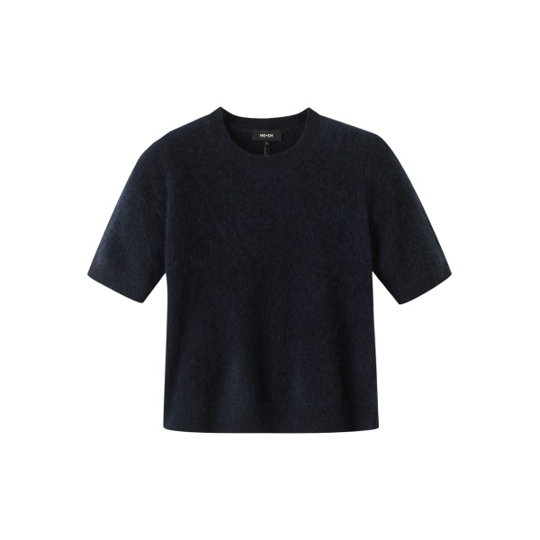 Me and Em Crop Knit Tee – luxury British Blue in Me and Em exclusively at Luxury Shoes 