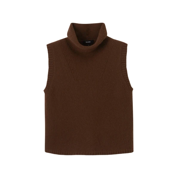 Me and Em Crop Sweater Vest – luxury British Brown in Me and Em exclusively at Luxury Shoes 