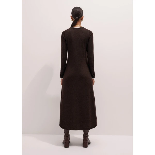 Me + Em Double-Layer Knit Dress – luxury British Brown in Me and Em exclusively at Luxury Shoes 