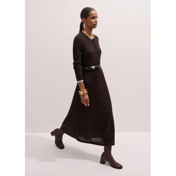 Me and Em Double-Layer Knit Dress – luxury British Brown in Me and Em exclusively at Luxury Shoes 