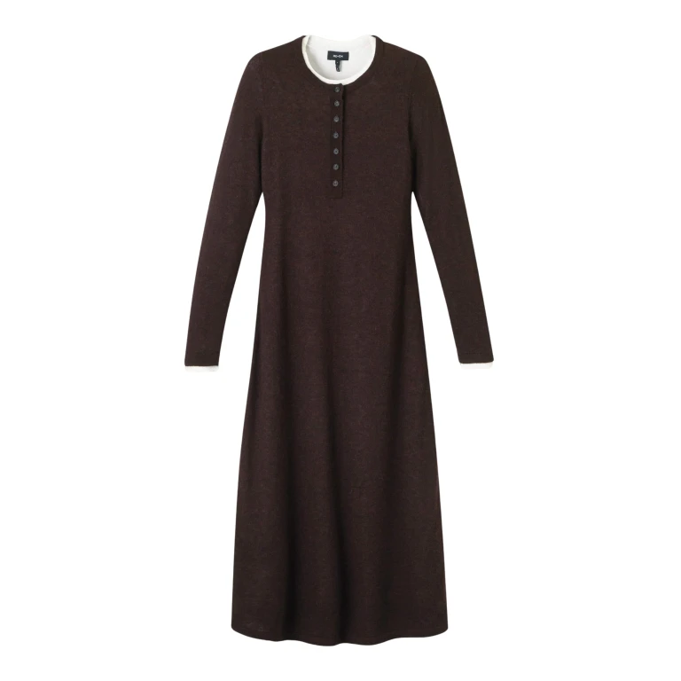 Me and Em Double-Layer Knit Dress – luxury British Brown in Me and Em exclusively at Luxury Shoes 