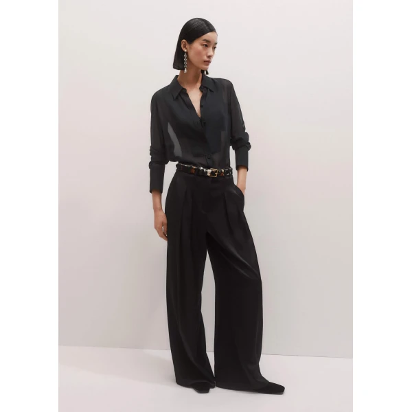Me + Em Double Pleat Pant – luxury British Black in Me and Em exclusively at Luxury Shoes 