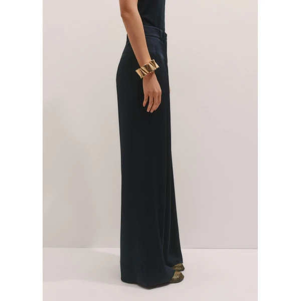 Me and Em Double Pleat Pant – luxury British Blue in Me and Em exclusively at Luxury Shoes 