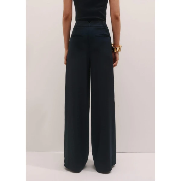 Me + Em Double Pleat Pant – luxury British Blue in Me and Em exclusively at Luxury Shoes 
