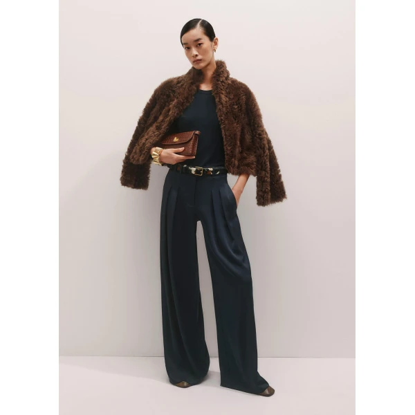 Me and Em Double Pleat Pant – luxury British Blue in Me and Em exclusively at Luxury Shoes 