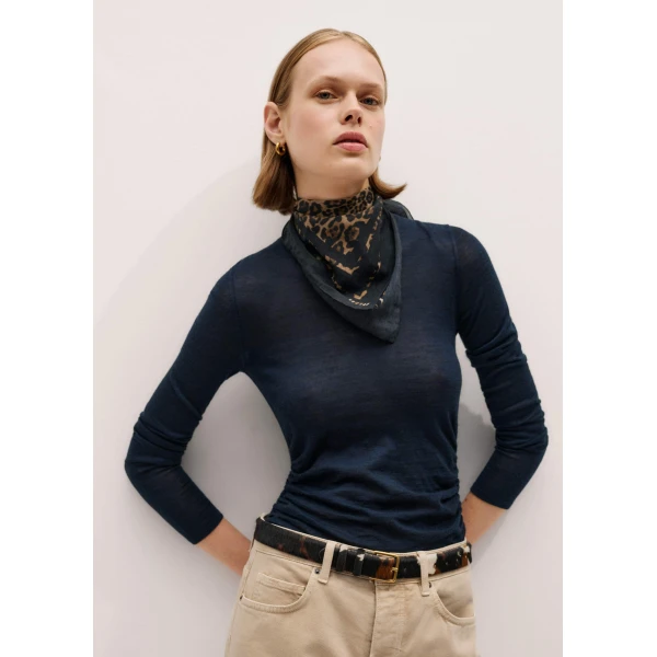 Me + Em Draped Knit Top – luxury British Blue in Me and Em exclusively at Luxury Shoes 