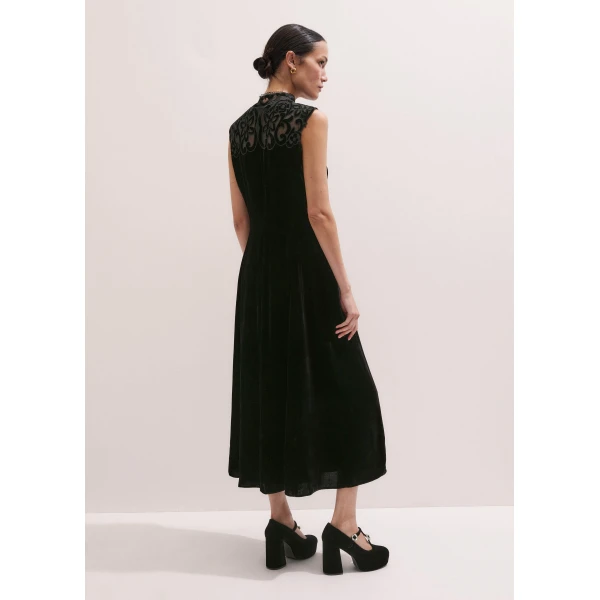Me + Em Embroidered Midi Dress – luxury British Black in Me and Em exclusively at Luxury Shoes 